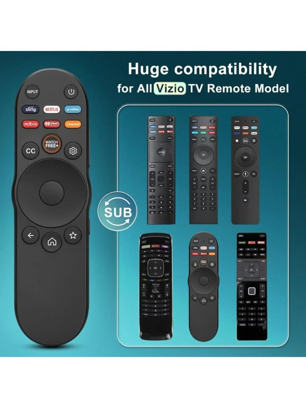 Universal Remote Control for Vizio Smart TV - Compatible with 4K UHD & Smartcast
